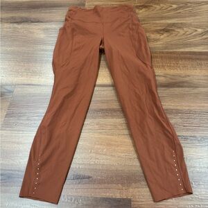 Lululemon Fast & Free Tight II 7/8 Leggings Womens 6 Red Dust Nulux Pockets Run